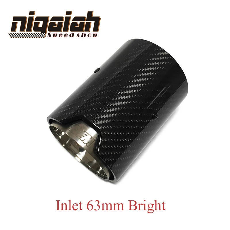 Inlet 63mm Bright 70 мм углеродного волокна цвет синий, черный; большие размеры выхлопные трубы M Производительность глушитель выхлопной трубы для M2 F87 M3 F80 M4 F82 F83 M5 F10 m6 F12 F13 - Цвет: Inlet 63mm Bright