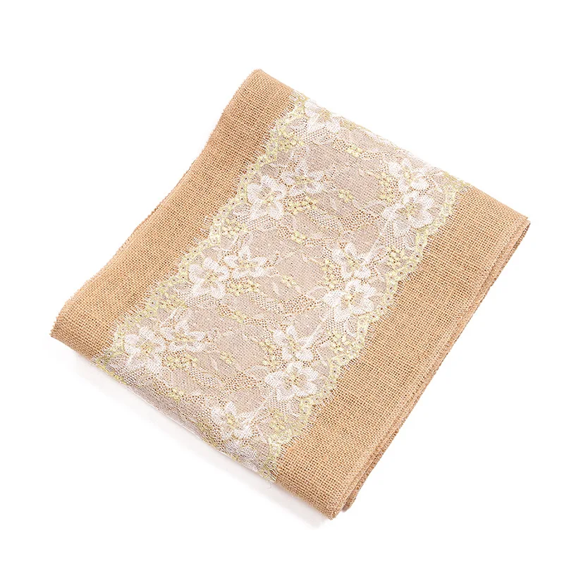 Льняной ажурный кружевной настольный флаг модное прямоугольное тканевое