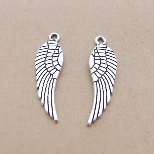 

12 шт./лот 9*30 мм Античное серебряное металлическое перо Ангела подвеска браслет серьги брелок Сделай Сам аксессуары