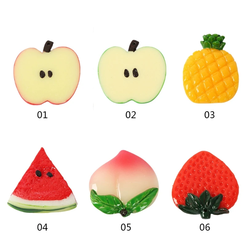 

10 Pcs Artificial Pineapple/Watermelon/Peach/Strawberry Slices Blocks Simulation Fake Fruit Model Mini Photography Props