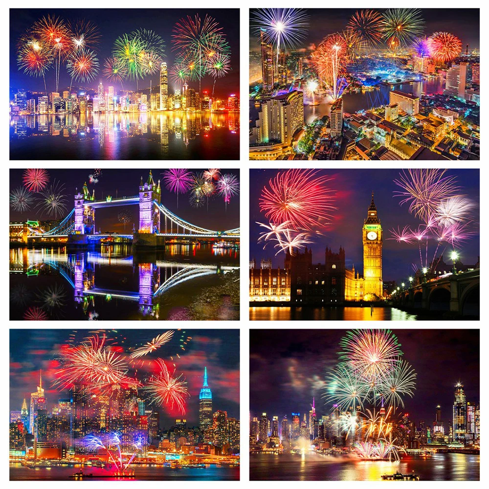 

Набор для алмазной живописи 5D «сделай сам», картина с ночным обзором, мозаика из круглых страз, вышивка крестиком, искусство, подарок