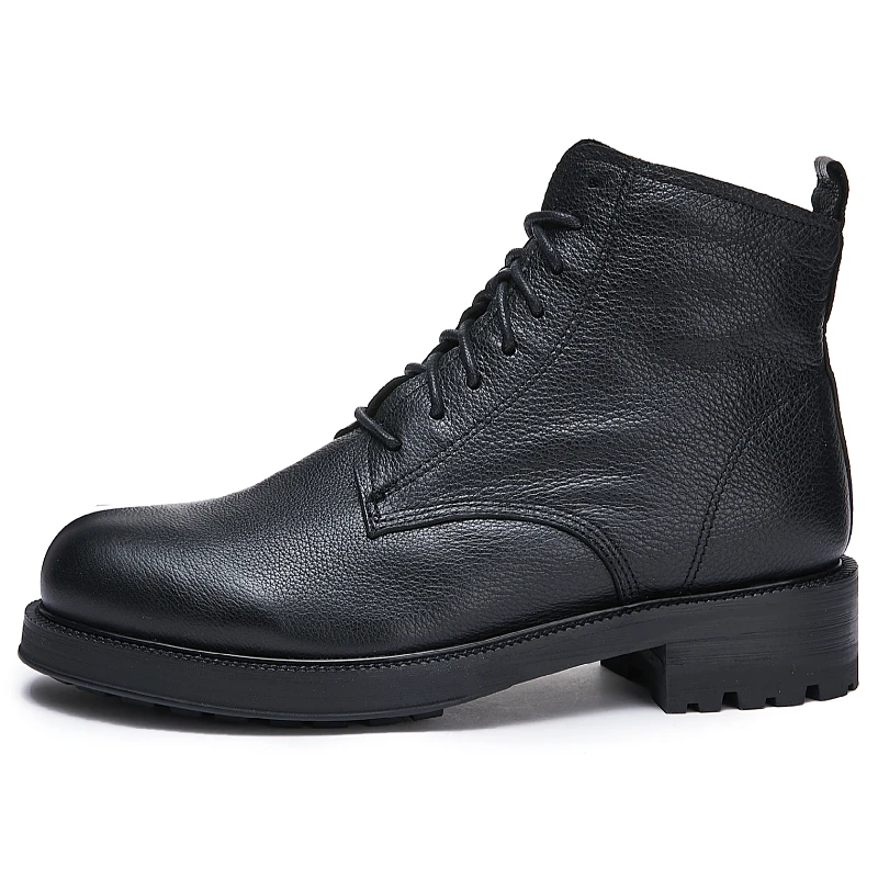 

Fashion classics Handmade Men Boots Martin Boots men Genuine leather winter Black Lace up Ankle Boots for men