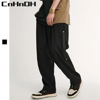 cnhnoh new arrival spring summer fashion brand chic trousers with double side pockets original straight casual pants a509