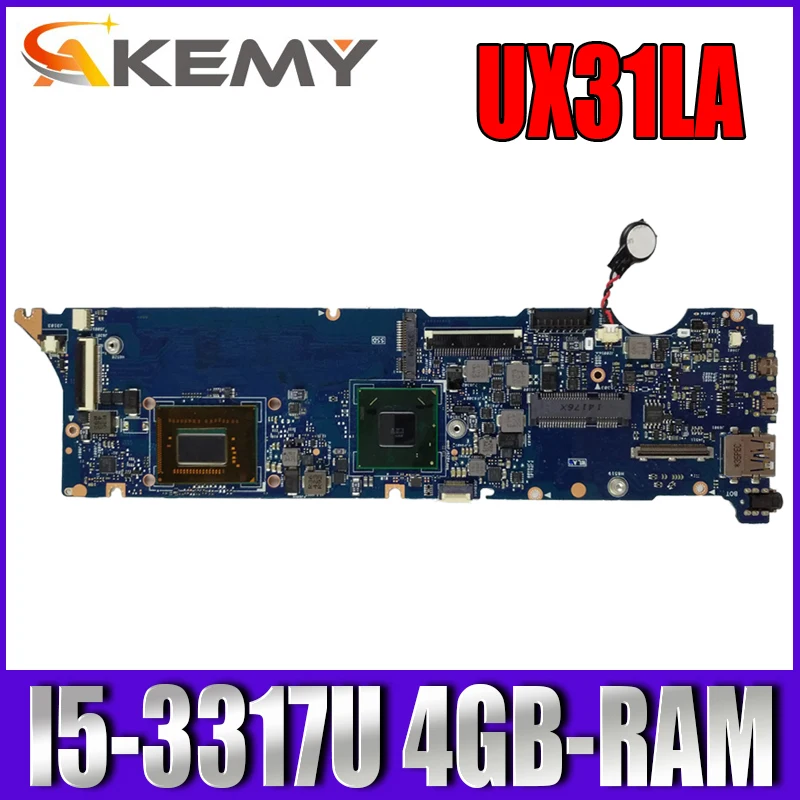 

Akemy UX31A2 Laptop motherboard for ASUS UX31A original mainboard 4G-RAM I5-3317U REV2.0