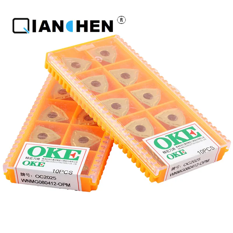 

OKE 10 шт./лот высокоточные Высокопроизводительные высокопрочные ЧПУ WNMG080412-OPM OC2025 промышленные карбидные вставки из твердого сплава