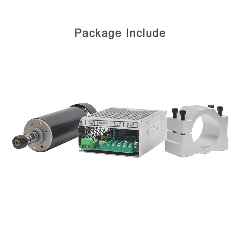 500W kit 500 Вт шпиндель с воздушным охлаждением ER11 CNC 0,5 кВт мотор шпинделя+ Регулируемый источник питания 52 мм зажимы ER11 цанговый патрон для гравировального станка - Цвет: 500W kit