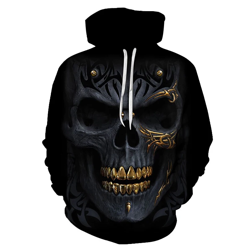 

Newly Designed Heavy Metal Rock Skull Fashion Men's Hoodie Top Casual Sweatshirt