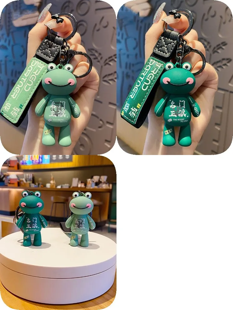 

2021 New Cartoon Doodle Frog Keyrings Stylish Amusing Lovers Car Key Chain Tide Students Lovely Bag Pendant Keychains Wholesale
