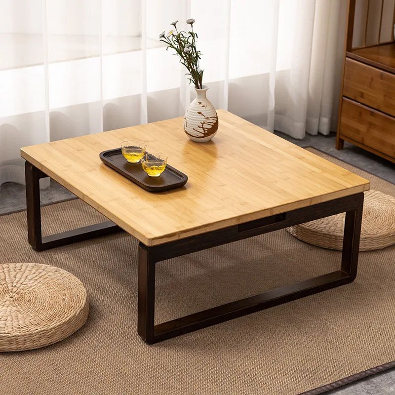 

Квадратный Бамбуковый журнальный столик, складные низкие обеденные столы, маленький боковой стол, стол для гостиной, мебель для спальни, яп...
