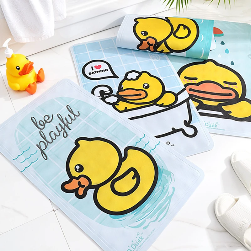 new cute yellow duck anti slip rubber tpr bathtub mats animal with sucker kids bathroom carpet shower bath mat soft massage pad free global shipping