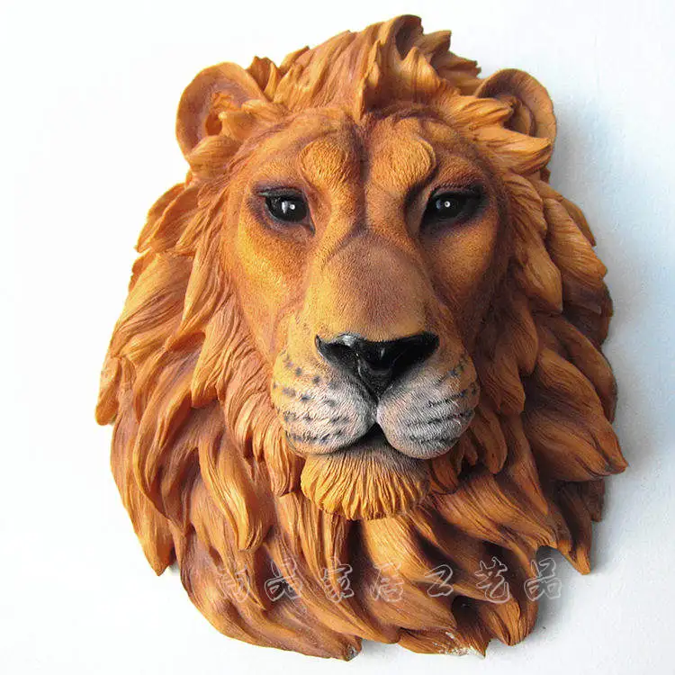 

Home Ornament Simulation Animal Lucky Lion Head Wall Hanging Vintage WallAesthetic Room Decor Bedroom Decor Feng Shui Decoration