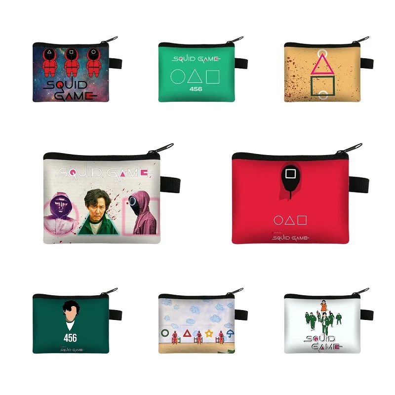 

TV Squid Game Pencil Case Key Storage Bag Squid Game Box High Capacity Round Triangle Square Squid Game Christmas Gift Toy Kids