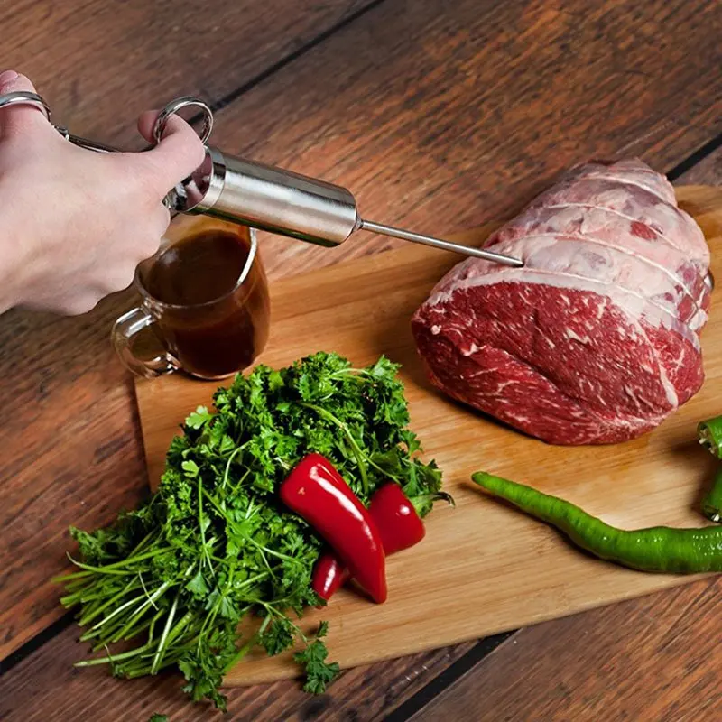 Сверхмощный инжектор для мяса 304 из нержавеющей стали приправ маринада шприц