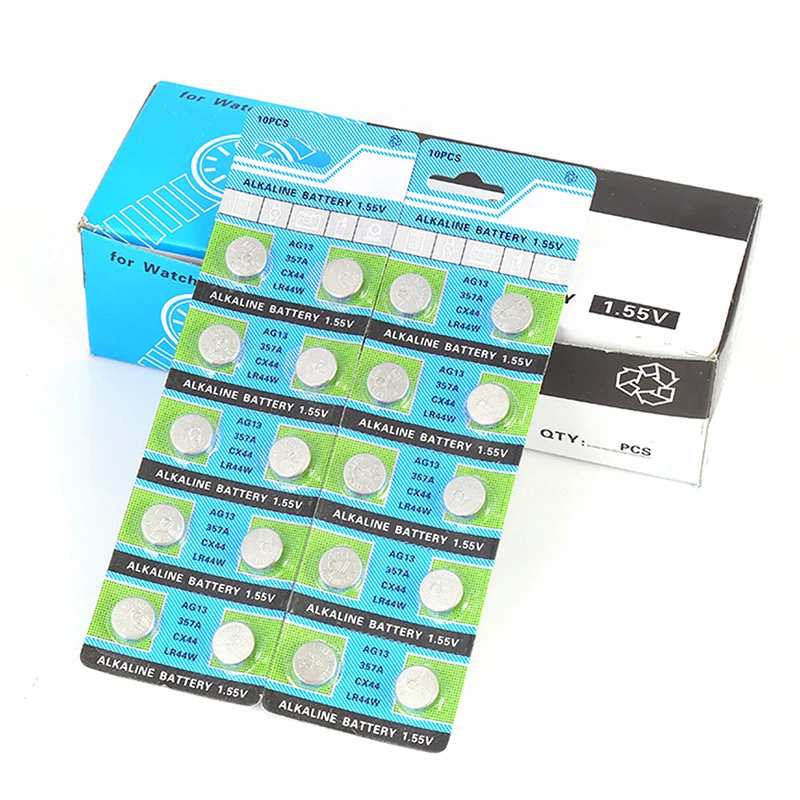10 шт. щелочные кнопочные батарейки 1 5 в AG13 LR44 L1154 RW82 RW42 SR1154 SP76 A76 357A Ag13 Pila Lr44 SR44 AG 13 -