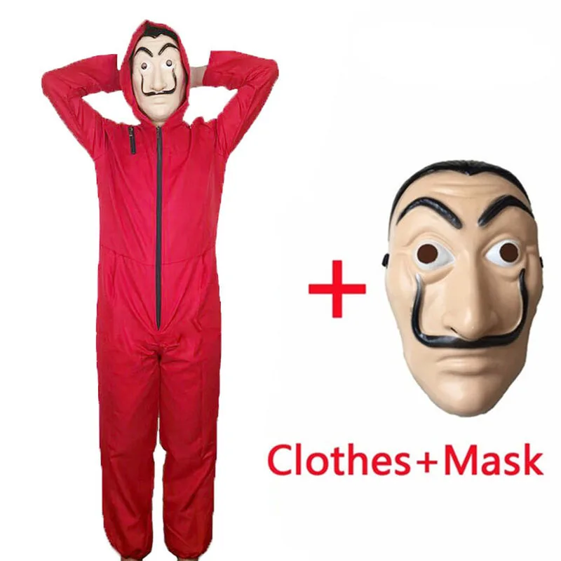 

Salvador Dali La Casa De Papel Costume & Face Mask Cosplay The House of Paper Role Playing Party Halloween Money Heist S-XXL