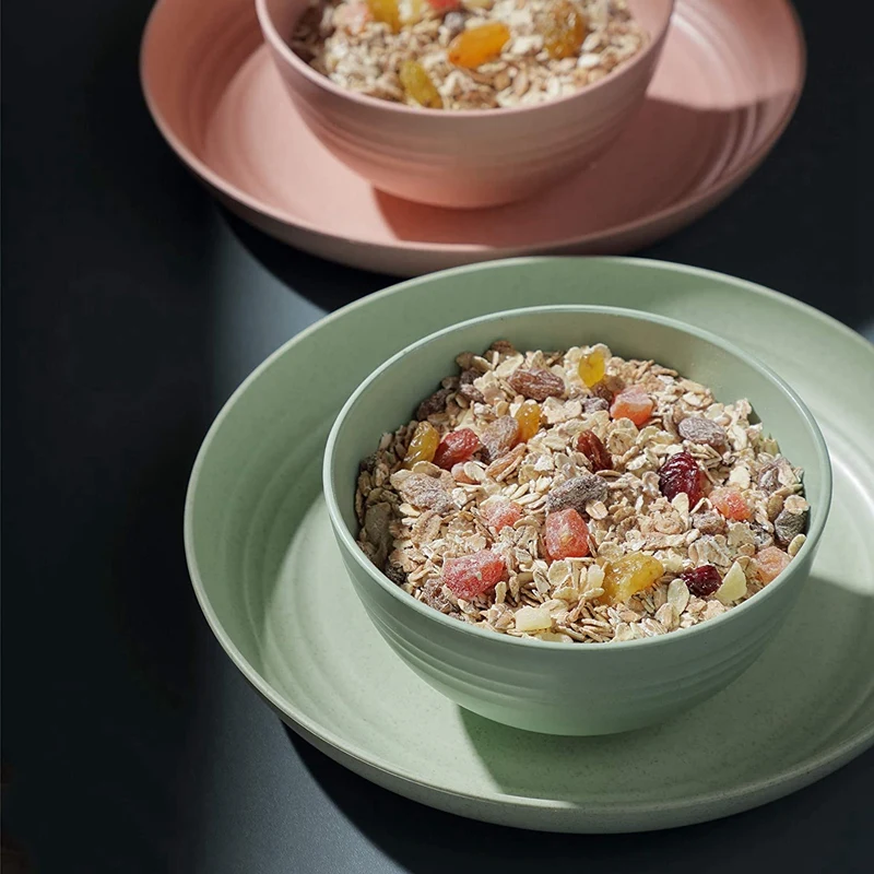 Тарелки из пшеничной соломы чаши и стаканы Обеденный набор безопасный для детей