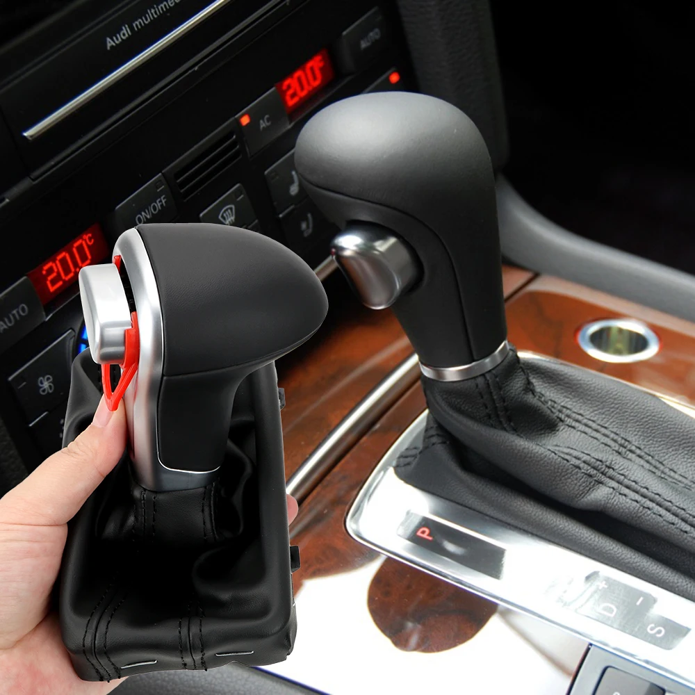 

Leather Shift Knob Chrome Auto Automatic Gear Shift Knob FOR AUDI A6 A7 A3 A4 A5 A6 c6 Q5 2009 2010 2011 2012 2014 4G1 713 139 R
