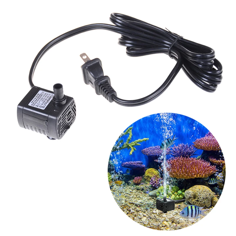 

AC 3W Submersible Water Pump Ultra Quiet Wave Maker Pump For Fish Tank Fountain Hydroponics With US Plug Power Cord 200L/H