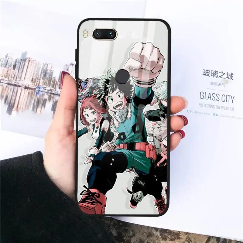 

Anime my hero academia figure Phone Case Tempered glass For xiaomi Redmi 4X 5 6 6A 8 8SE MIX 2 2S Note 3 PLUS
