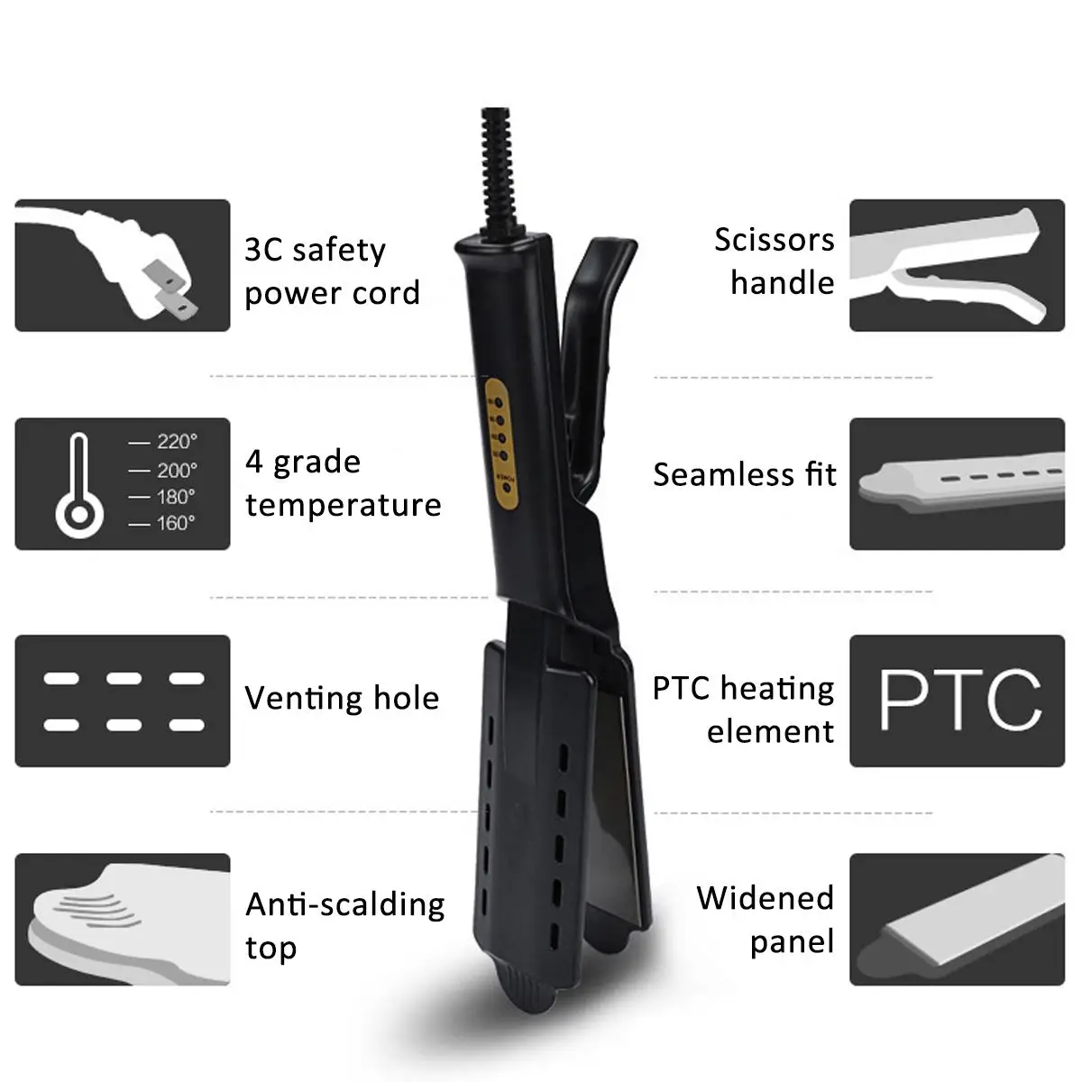 

110V Temperature Adjustment Hair Straightener Professional Wet&Dry Using Curling Iron Hair Curler Hair Straightener Styling Tool