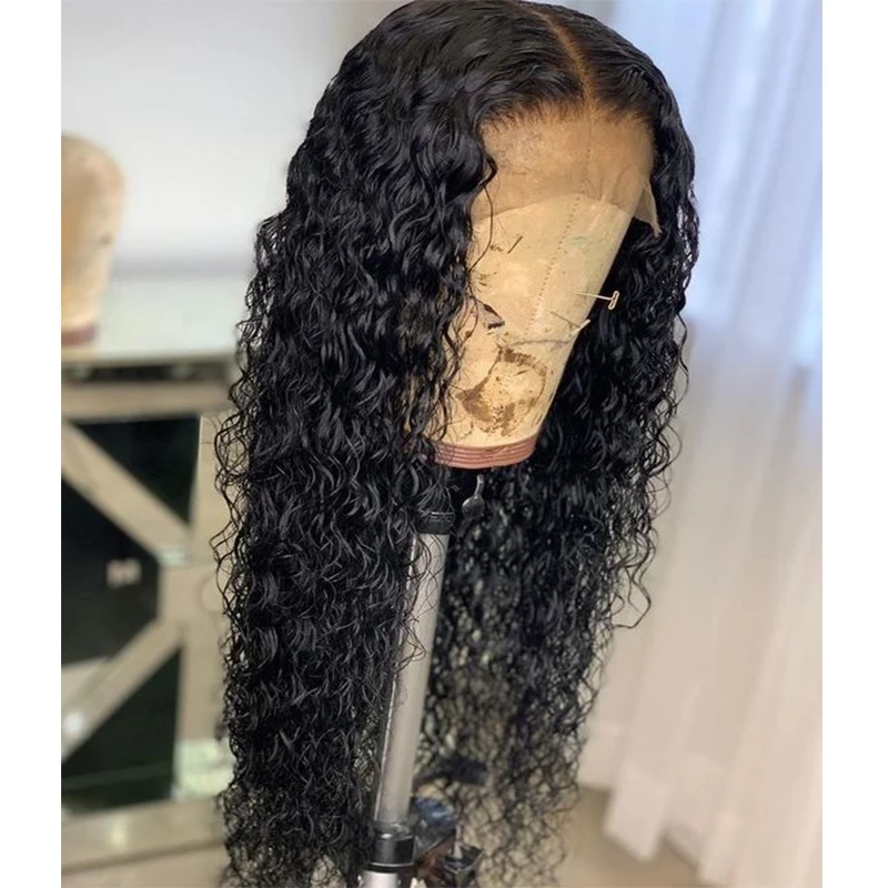 Loose Curly Synthetic Lace Front Wigs With Baby Hair Heat Resistant Fiber Water Wave for Women Daily | Шиньоны и парики