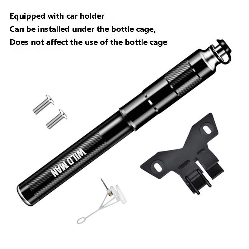 

Portable bicycle pump high pressure 120psi tire inflator Schrader Presta valve MTB pump ultra light mini air pump hidden hose