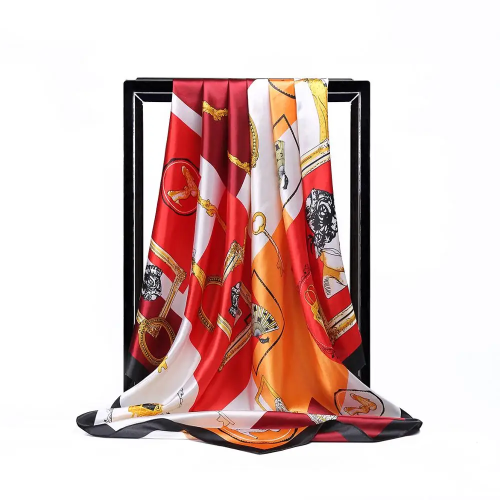 Женский шелковый шарф с квадратным вырезом Размеры M/L/XL/XXL/XXXL большой выбор