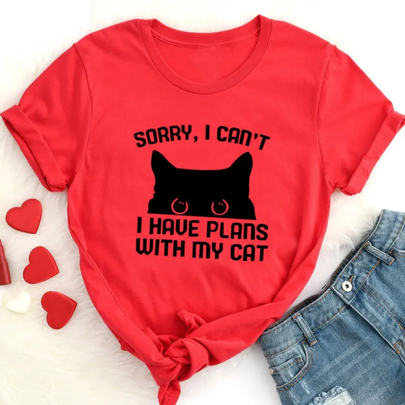 Извините я не могу задумать что мой кот женские футболки с коротким рукавом топы