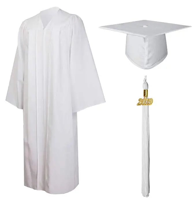 2019 унисекс выпускное платье шляпа Кисточкой Набор для взрослых колледж костюм на