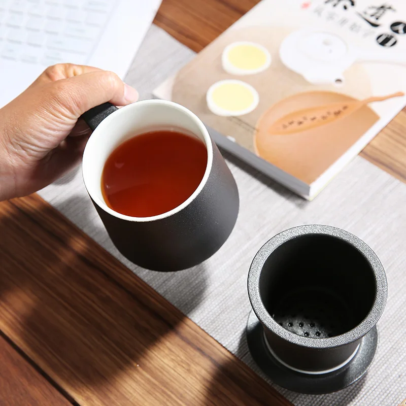 Керамическая чашка для воды с крышкой лайнер фильтр бытовой большой вместимости