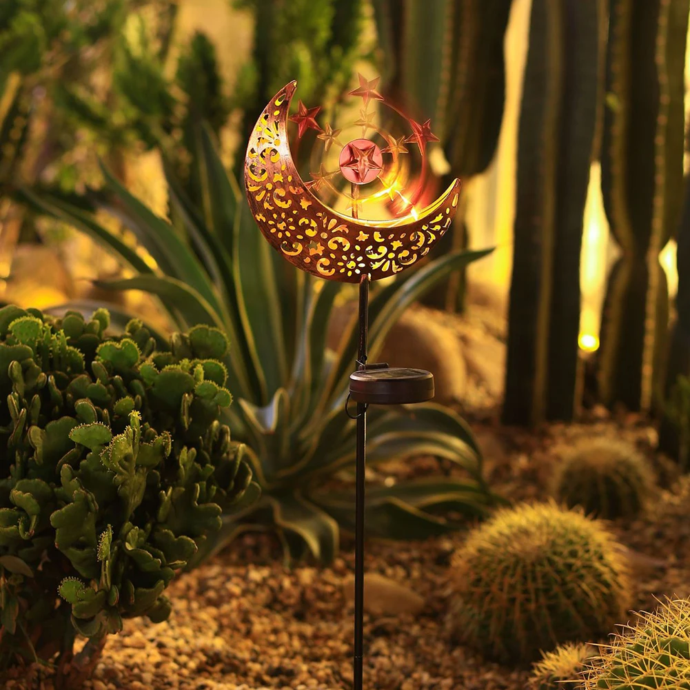 

Solar Energy Hollow Out Moon Lamp Wrought Iron Garden Landscaping Lighting Lights for Outdoor Lawn Courtyard Decor