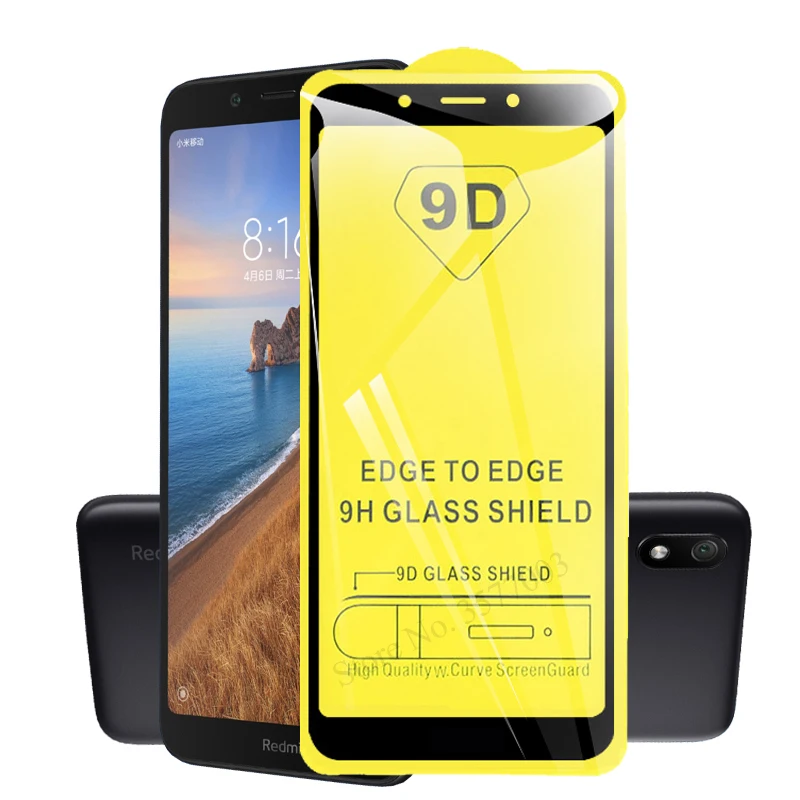9D полное клей защитное стекло redmi 7a протектор экрана для xiaomi xao mi red 7 a a7 7a|Защитные