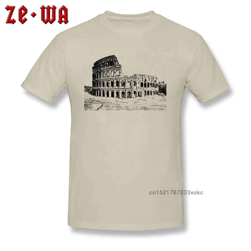 Мужская футболка с коротким рукавом бежевая винтажная хлопковая Футболка