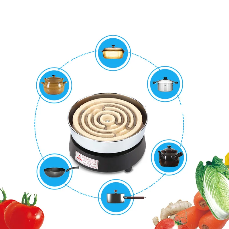 

220V Kitchen Lab mini Electric stove electric household furnace thermostat hot milk cooker travel Hot Plate Hot Cook Heater
