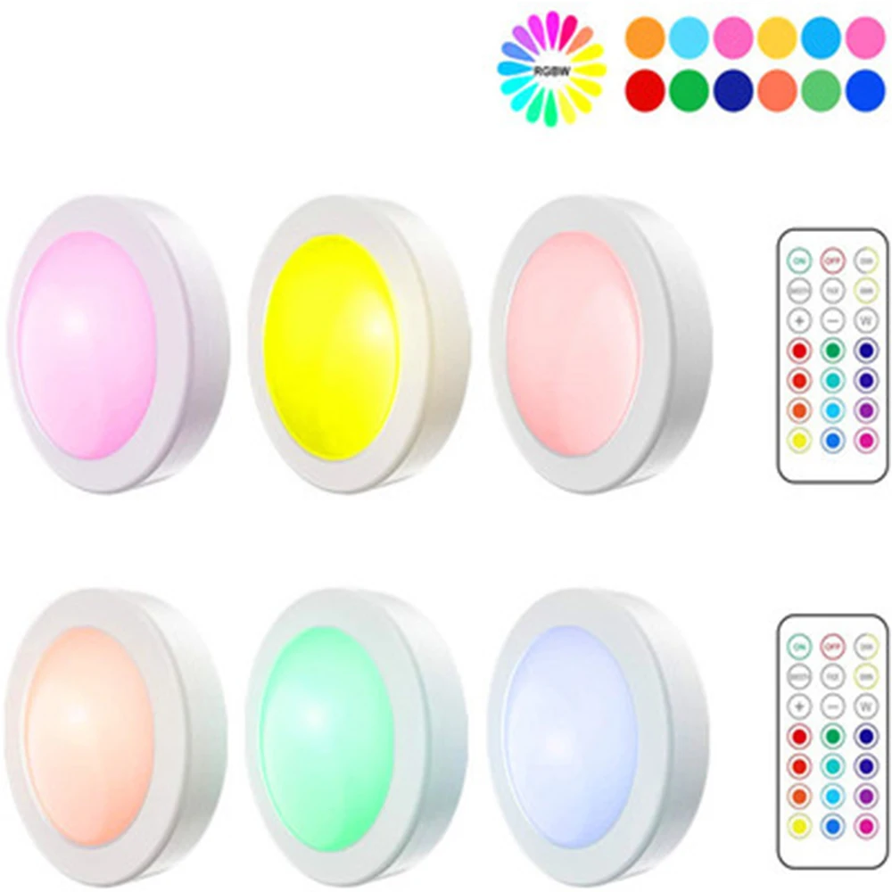 Беспроводной светодиодный ночник RGB с регулируемой яркостью батарейным питанием