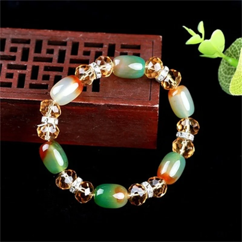 

Women's Bracelet Agate Beads National Style Fashion Couple Leisure Men's Hand Beaded Crystal Korean Style Fashion Jewelry Gift