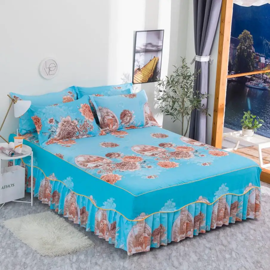

Printed Bed Skirt Bed Cover Student Dormitory Non-Slip Sheet Cover Bedroom Bed Skirt Bedding ( Not Including Pillowcase )