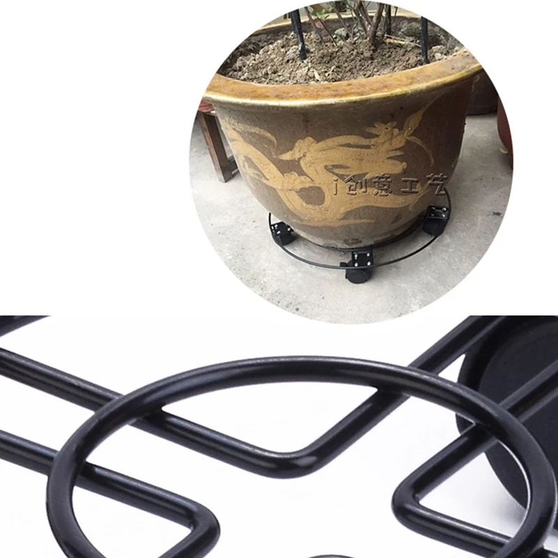

Potted Plant Holder With Wheels Durable Metal Plant Holder Rustproof Iron Plant Holder For Garden Containers Flower Pot Holder