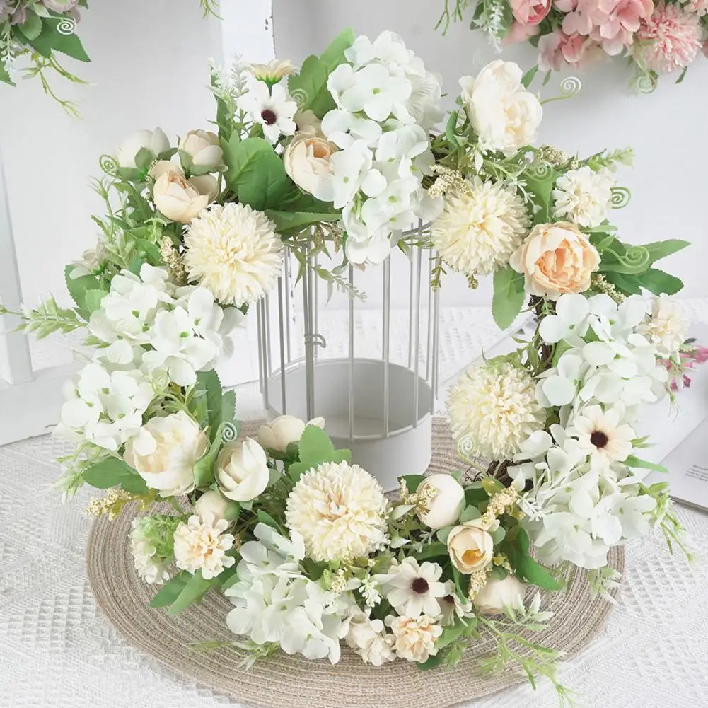 

Silk Peony Artificial Flowers Wreaths Door Perfect Quality Simulation Garland for Wedding Home Party Decoration DIY Party Leaf