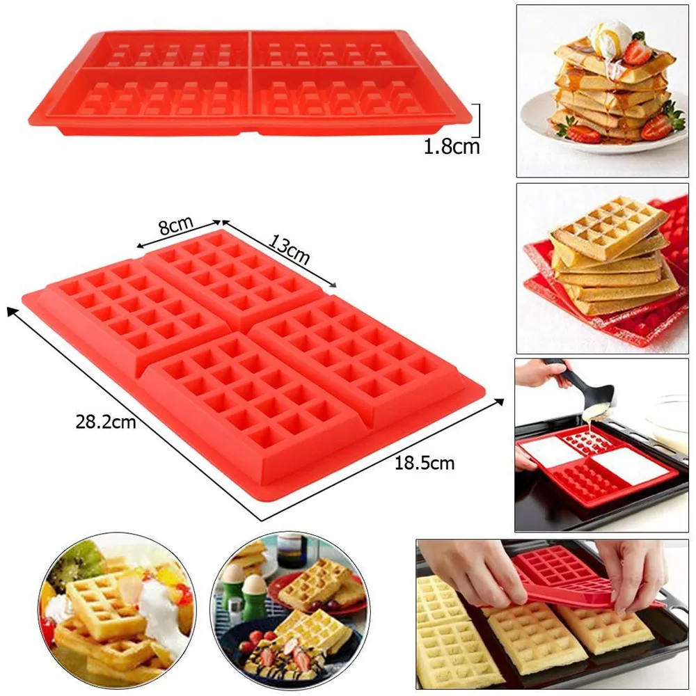 

Non-stick Waffle Silicone Mold High Temperature Baking Tool Muffin Cake Mold Kitchen Baking Waffle Flower Shaped Heart Mold