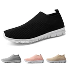 Унисекс кроссовки с верхом из сетчатого материала; Дышащая мужская обувь для пробежки, вязаные носки женские лоферы легкий спорт на открытом воздухе слипоны размера плюс