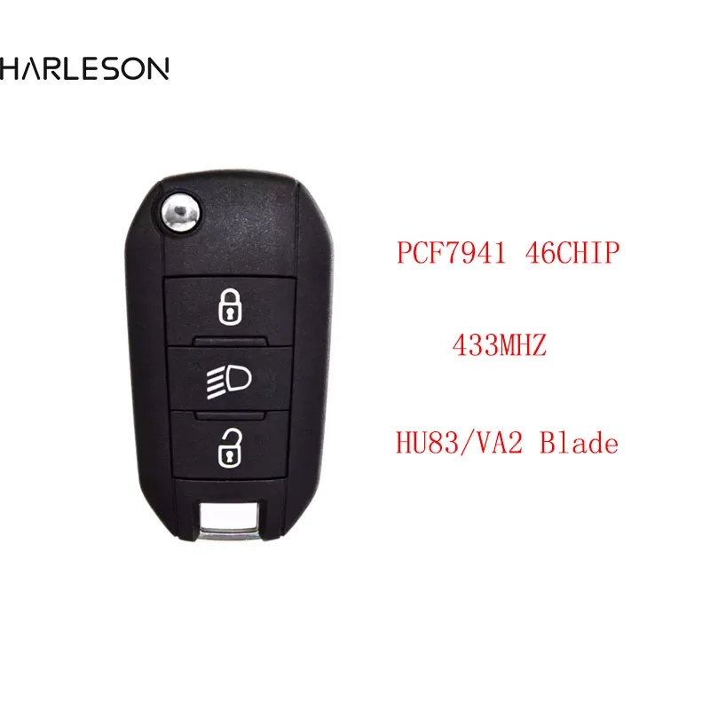 Автомобильный ключ дистанционного управления для Peugeot 208 2008 301 308 3008 408 508 ID46 PCF7941 434 МГц HU83/VA2 флип-ключ Автомобильный ключ дистанционного управления для Peugeot 208 2008 301 308 3008 408 508 ID46 PCF7941 434 МГц HU83/VA2 флип-ключ