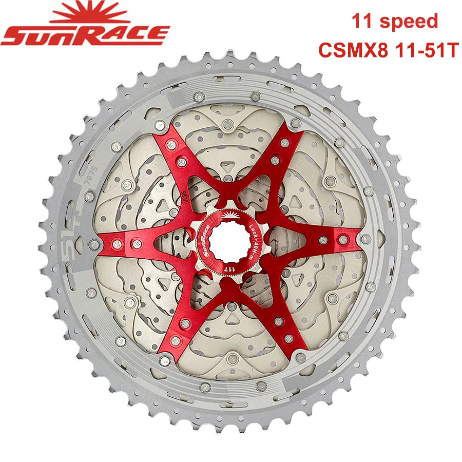 Велосипедная кассета SunRace CSMS8 CSMX8 MX80 11 скоростей с широким передаточным числом для