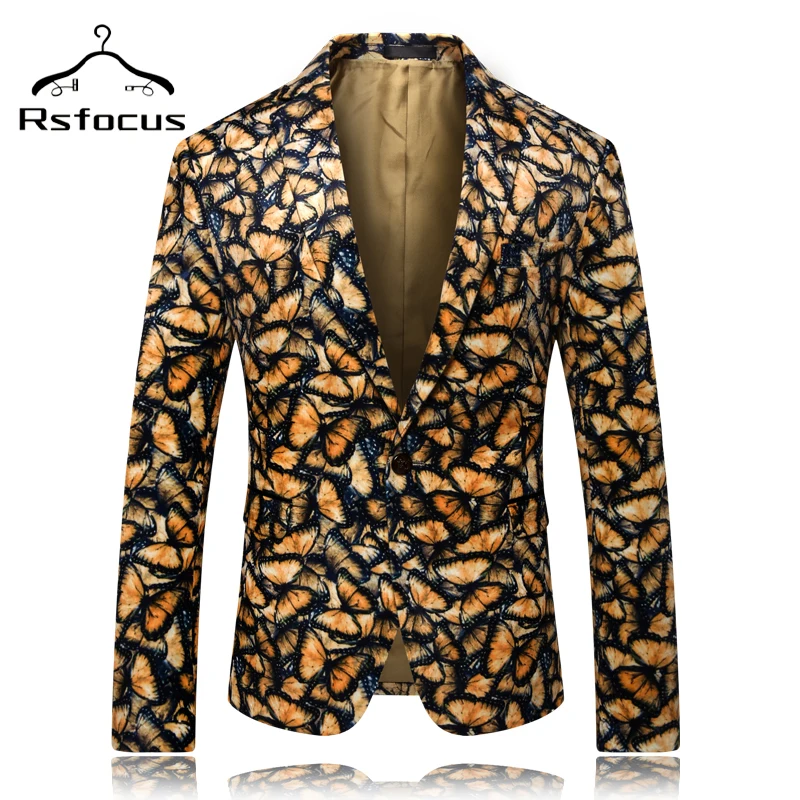 5XL классический модный костюм с принтом куртка Молодежные повседневные блейзеры
