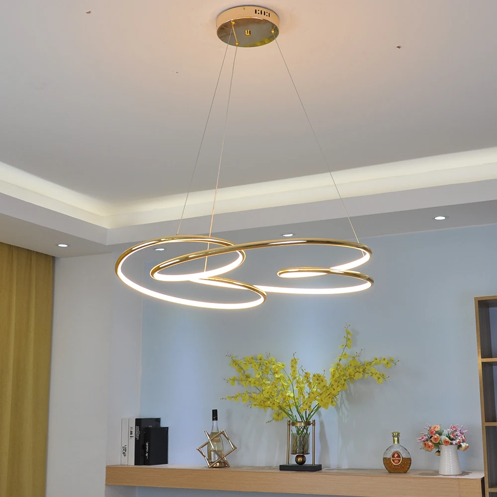 Хромированный Позолоченный подвесной светильник Verlla для кухни офиса люстра Lamparas