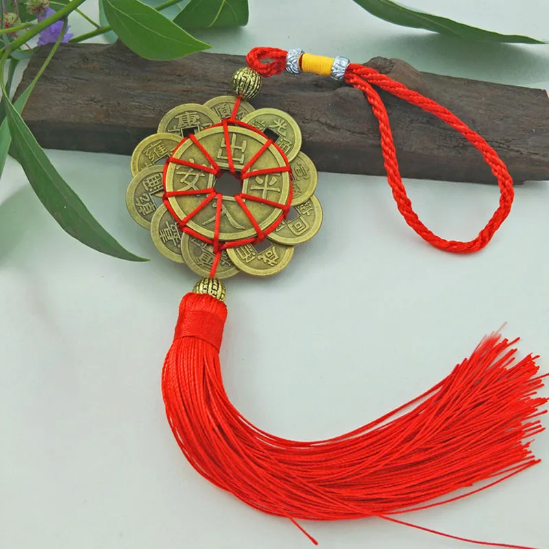 Китайские старые медные монеты десять императорских денег талисман старинное