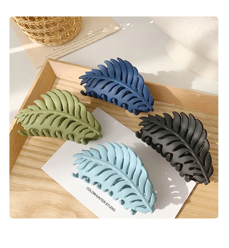 

Матовые Волосы с большими листьями Зажимная клипса пластина для купания на спине заколки для волос зажим для акулы головные уборы для женщи...