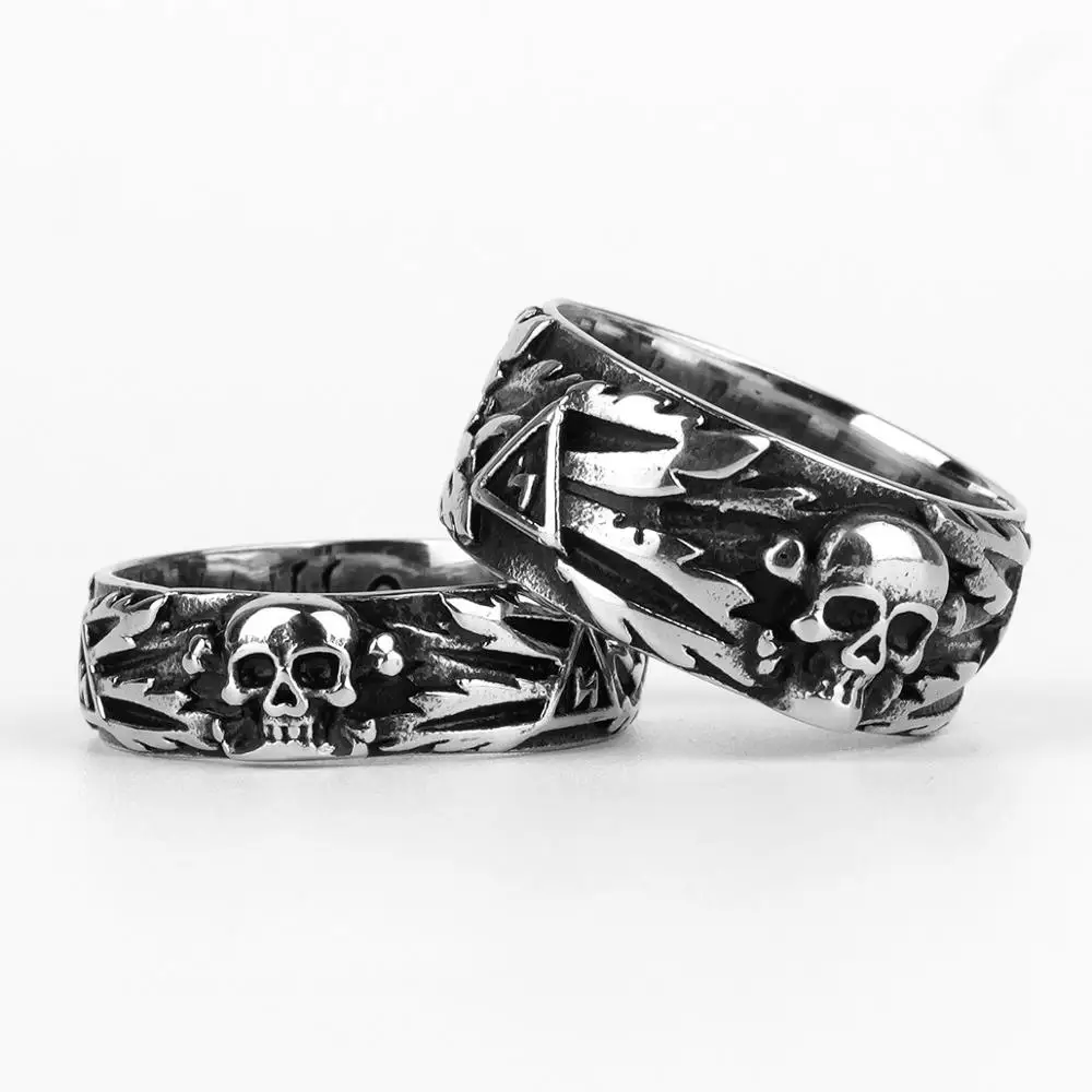 

Stainless Steel Men Rings Domineering Skull Devil Punk Gothic HipHop Simple for Biker Male Boy Jewelry Creativity Gift Wholesale