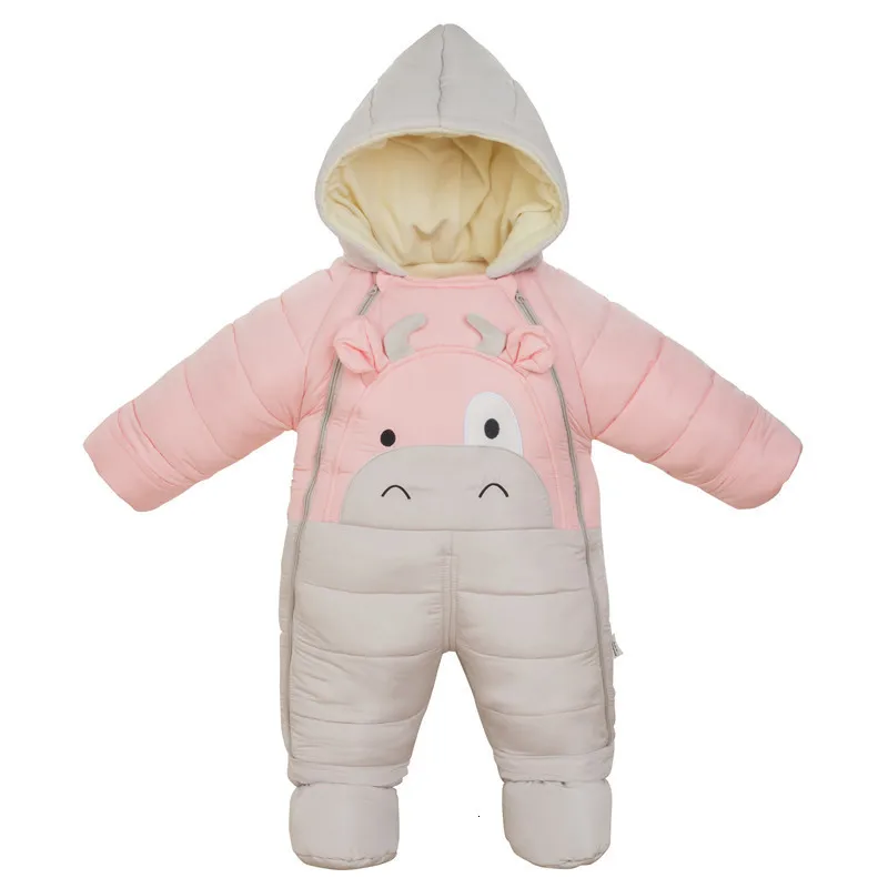 30 degrees cold Winter warm Baby girl Clothes New born Style Baby Rompers Baby Boys Jumpsuits cute Cartoon Infant Overalls