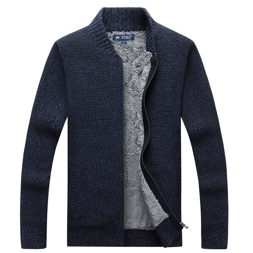 Кардиган мужской на зиму 2020 бархатный теплый свитер однотонный Модный